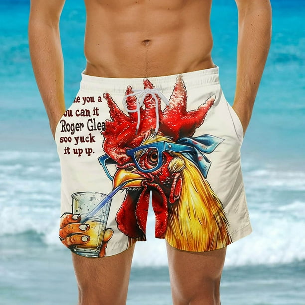 Pantalones cortos de playa holgados de verano para hombre, con bolsillos, para nadar.