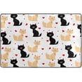 thumbnail image 4 of Dreamtimes Yellow Black Cats Hearts Non-Slip Area Rug 72"x48", Valentine Kitten Soft Non Slip Washable Floor Mats for Indoor Front Porch,Living Room, Bedroom,Kitchen, 4 of 5