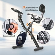 leikefitness LEIKE X Bike Ultra-Quiet Folding Exercise Bike, Magnetic Upright Bicycle with Heart Rate,LCD Monitor and easy to assemble