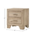 thumbnail image 4 of Cterwk 2 Drawers End Table Beside Table with Handle, Wooden Nightstand for Living Room, Bedroom, Light Brown, 4 of 6
