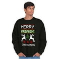 thumbnail image 4 of Ugly Merry Freakin Christmas Pattern Sweatshirt for Men or Women Brisco Brands S, 4 of 6