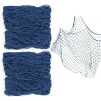 Fish Net Decoration [2 Pack] Nautical Netting Decor - Fishing Net Decor, Mermaid Birthday Decorations, Pirate Party Fishnet Ocean - Blue Color 48” x 144” Inches