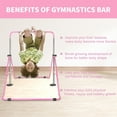 thumbnail image 7 of Multi-Functional Adjustable Height Gymnastic Horizontal Bar,Expandable Gymnastics Bars with Gymnastic Rings, Foldable Steel Structure Training Bar for All Teenagers,Pink, 7 of 7