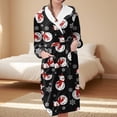 thumbnail image 2 of Peignoirs pour Femmes Peignoir Long Chaud Tendance à Manches Longues d'Hiver Pyjama Robe de Nuit, 2 of 5