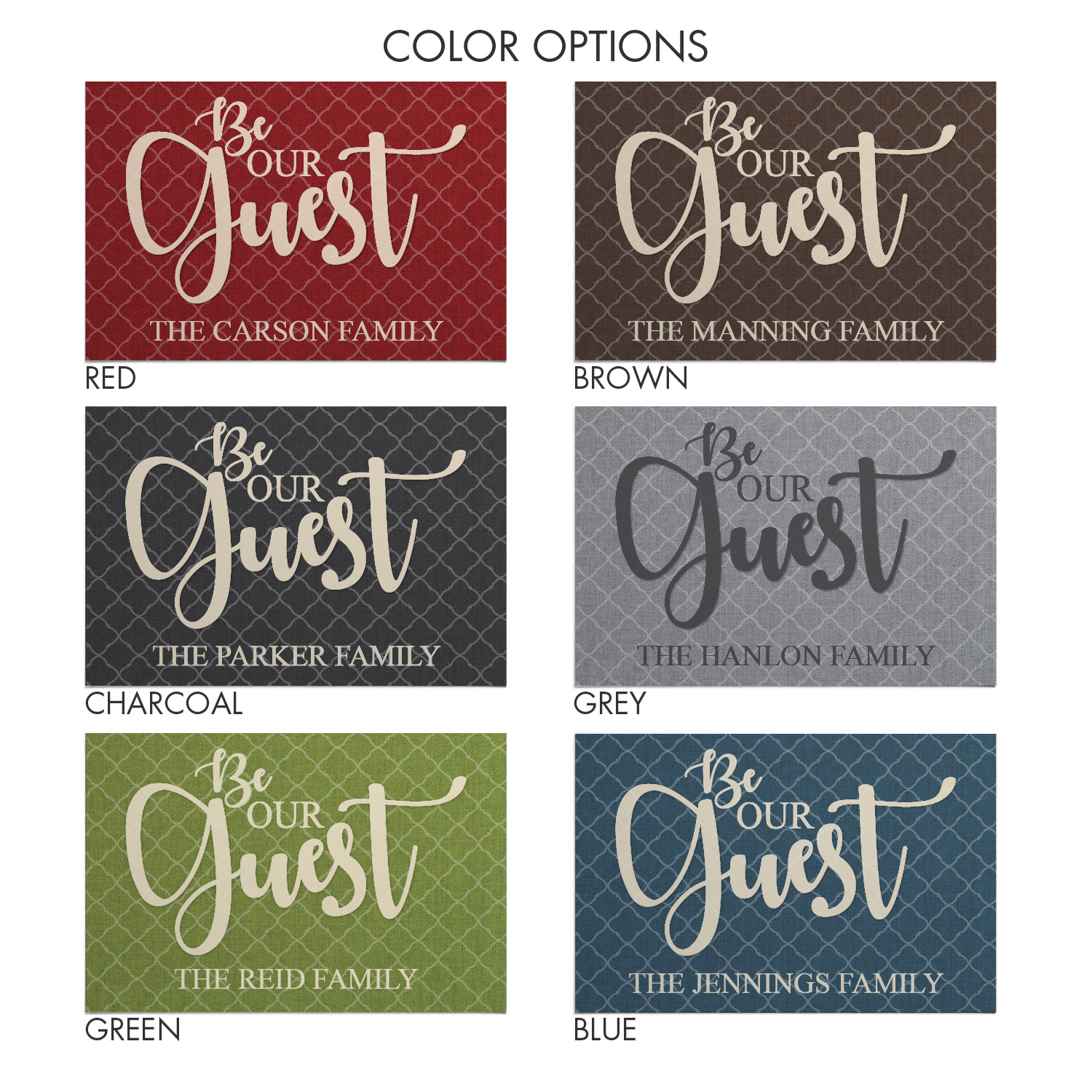 Be Our Guest Personalized Doormat