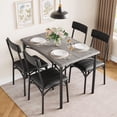 thumbnail image 1 of Dining Table Set for 4, Rectangular Kitchen Table and Chairs for Small Space, Modern 5Pcs Dining Room Table Set with Upholstered Seats, Space Saving Furniture for Apartment, Gray, 1 of 7