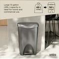 thumbnail image 5 of Umbra 13 gal Brim Plastic Step Soft Close Lid Kitchen Trash Can, Nickel, 5 of 13