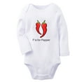 thumbnail image 2 of iDzn P is For Pepper Funny Rompers, Newborn Baby Unisex Bodysuits, Infant Jumpsuits, Toddler Kids Long Sleeve Oufits (White, 0-6 Months), 2 of 5
