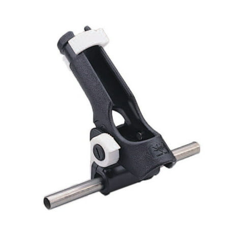 Pactrade Marine Adjustable Boat Black Plastic Fishing Rod Holder Rail Mount