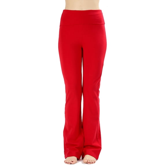 JED FASHION Women's Ultra Stretchy Fold-Over Waist Yoga Pants