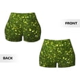 thumbnail image 4 of Yiaed Green Glitter Sparkle Print Women's Athletic Shorts Running Shorts Sporty Short High Waisted Elastic Workout Shorts for Yoga Gym Running & Sports -X-Large, 4 of 4