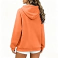 thumbnail image 4 of Garbnen Womans Hoodie Fleece Lined Long Sleeve Pullover Shirts for Women Oversized Fall Winter Warm Trendy Sweatshirt for Women with Pocket Orange M, 4 of 7