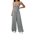 thumbnail image 3 of Women's Summer Spaghetti Strap Sleeveless Jumpsuit Wide Leg Baggy, 3 of 7
