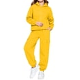 thumbnail image 6 of PInxai Kids Sweatsuits Casual Workout Sets Zip up Hooded Long Sleeve Sweatshirts Joggers with Pockets Unisex Clothing,Yellow,90, 6 of 7