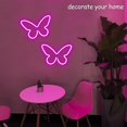 thumbnail image 3 of Decoración de la pared del dormitorio Luz de neón de mariposa, 23 cm * 18,5 cm * 2,5 cm Lámpara de arte de neón de mariposa Decoración de fiesta de cumpleaños de boda en casa para niñas 2 Rosa, 3 of 5