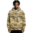 thumbnail image 5 of Domzest Mens Oversized Hoodies Heavyweight Camo Fleece Hooded Sweatshirt Fall Winter Casual Athleisure Pullover With Kangaroo Pocket Light Brown L, 5 of 7