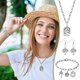 thumbnail image 5 of Dijes de árbol de la vida con forma de corazón y hojas, de aleación tibetana, con forma de rama, de metal hueco, para hacer joyas, collares, llaveros, decoración de Acción de Gracias., 5 of 9