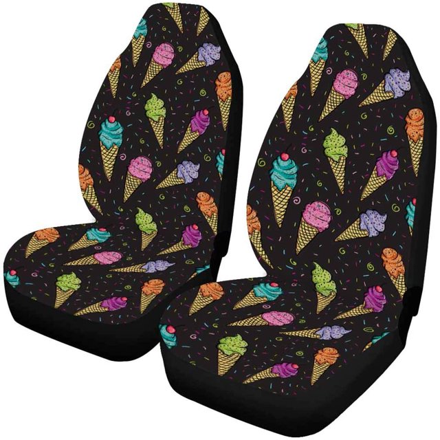 Juego de 2 fundas para asientos de coche ABPHQTO dibujos animados helados universales