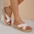 thumbnail image 2 of Straw Beach Sandals Summer Strap Slides Slingback Open Toe Flats Woven Outdoor Sandals for Women, 2 of 9