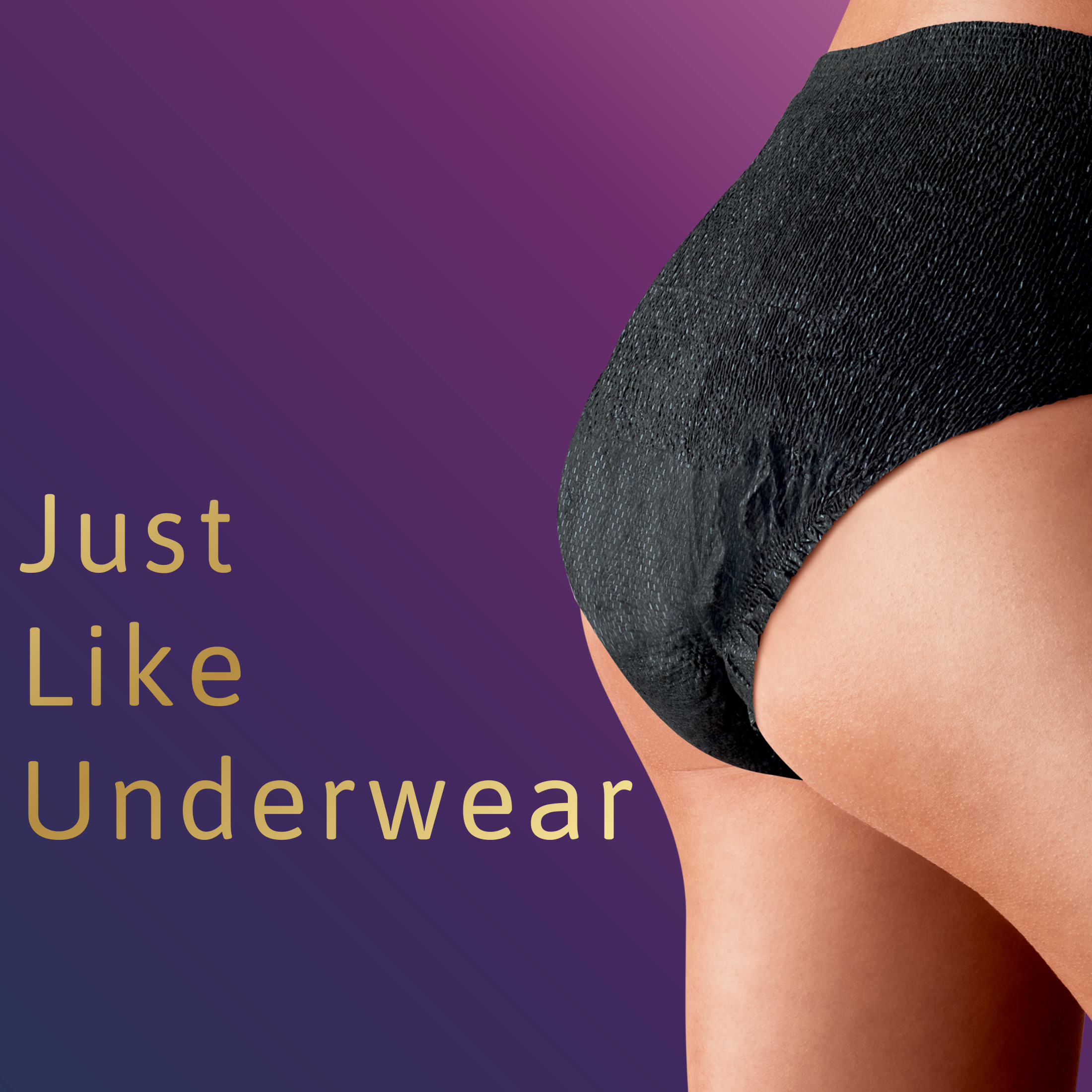 Tena Stylish Black Underwear for Women, Maximum, Large, 16 Ct - image 5 of 11