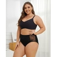 thumbnail image 3 of INNERSY Lace Underwear for Women Plus Size XL-4XL High Waisted Silky Stretch Briefs 3-Pack(4X-Large,3 Black), 3 of 9
