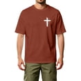 thumbnail image 3 of HAJWOH Mens Jesus Cross Printed Short Sleeve Cotton T-Shirts Crew Neck Shirts Faith Christ Tops, 3 of 5