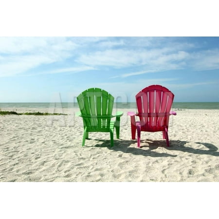Adirondack Beach Chairs With Ocean View Print Wall Art By Pond Shots Adirondack Beach Chairs With Ocean View Print Wall Art By Pond Shots