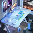 Homall 44 Inches PC Gaming Desk, Z-Shaped with Carbon Fiber Surface ...
