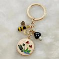 thumbnail image 1 of Lindo llavero de esmalte, abeja, seta, jardín, flor, mariposa, seta, joyería hecha a mano, regalo de recuerdo, 1 of 3