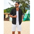 thumbnail image 4 of COOFANDY Men’s Button Down Shirt Short Sleeve Lightweight Casual Summer Beach Shirt Textured Linen Shirts, 4 of 7