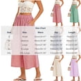 thumbnail image 3 of Admvng Women's Striped Wide Leg Elastic High Waist Pockets Culottes Copped Pants, 3 of 7