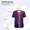 thumbnail image 5 of Fotbe Thunderstorm Violet Purple Baseball Jersey Shirt for Men and Women, Casual Short Sleeves Button Down T-Shirt-3X-Large, 5 of 9