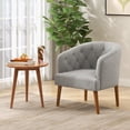 thumbnail image 2 of Costway Upholstered Accent Chair Comfy Club Armchair Single Sofa with Rubber Wood Legs, 2 of 8