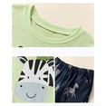 thumbnail image 6 of WOYY Toddler Boys Summer Outfits Cartoon Zebra Short Sleeve T-Shirt Shorts Set, Sizes 3-8, 6 of 7