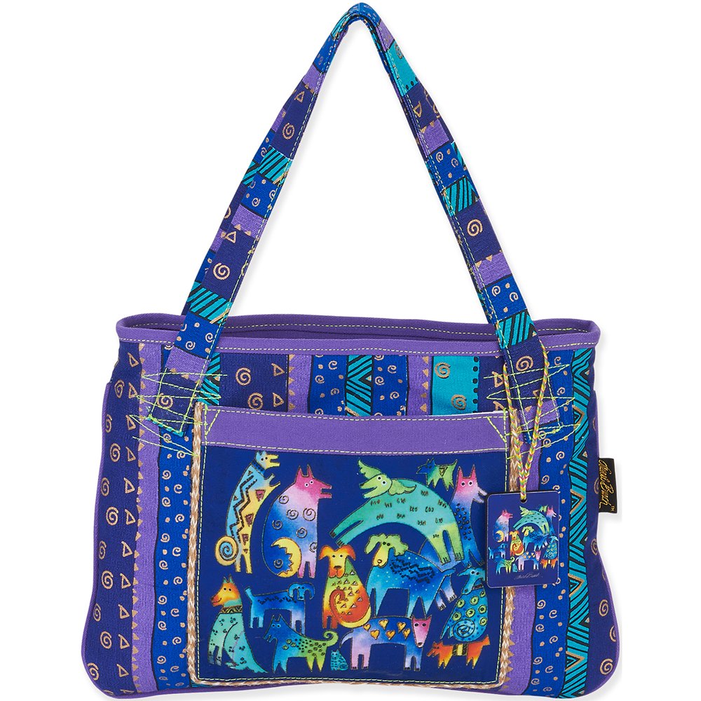 Laurel Burch Medium Tote 15"X11"Mythical Dogs