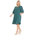 thumbnail image 3 of Pastel by Vivienne Women's Balloon Sleeve Midi Dress in Plus Size Hunter-Green XXX-Large, 3 of 4