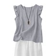 thumbnail image 7 of Cotton Linen Tank Tops Lightweight Linen Tank Tops Cropped Tank Tops Gauze Tank Tops Linen Tank Tops for Women Exercise Tank Tunic Tank Tops for Women Tunic Tank Top Gray 2XL, 7 of 7