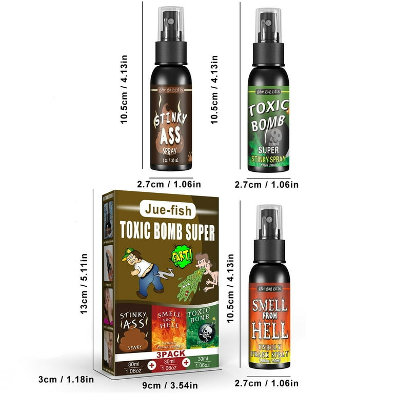  Nasty Smelling 3 Pack - Stinky Ass Fart Spray - Toxic