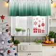 thumbnail image 6 of Green Ombre Stripe Valances for Windows, Decorative Rod Pocket Window Valance Curtains, Abstract Art Gradient Watercolor Short Curtain Drapes for Kitchen/Bathroom/Living Room, 2 Panels, 42" W x 12" L, 6 of 8
