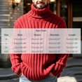 thumbnail image 3 of Ceisia Mens Thick Ribbed Turtleneck Knitted Sweater Long Sleeve Solid Color Warm Casual Pullover Top Red XXL Gift, 3 of 8
