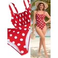 thumbnail image 4 of PPCHVOY Retro One Piece Swimsuit for Women Tummy Control Ruched Slimming Swimsuits with Adjustable Straps Vintage Front Push Up Halter Bathing Suit Modest Full Coverage Swimwear, 4 of 7
