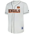 thumbnail image 2 of Men's-Starter  White Cincinnati Bengals Relay Full-Button Baseball Jersey, 2 of 3