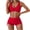 Red-1, variant on Bikini with Shorts for Women - Two Piece Twist Swimsuit with Boyshorts 2PC High Waist Side Drawstring Bathing Suit Swimwear