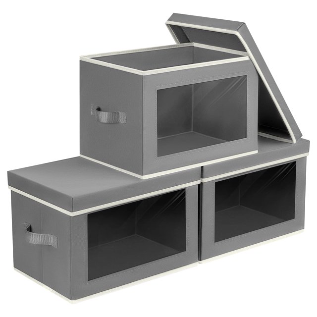 Contenedores de almacenamiento Homsorout con tapas de tela de 14.9 x 9.8 x 9.8 pulgadas