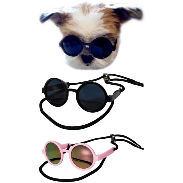 Lentes de sol para perros de razas pequeñas hasta 7 kg (Paquete de 2)
