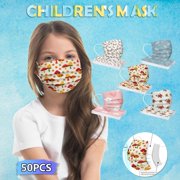 ICQOVD 50Pc Chilren Tie-Dye Gradient Print Three-Layer Dust-Proof Disposable Mask