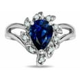 thumbnail image 2 of Star K � Pear Shape 8x6 Created Sapphire Halo Split Shank Ring, 2 of 9