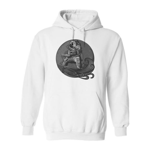Cool Skating Astronaut Hoodie Men - Men Hoodie, White, Large