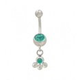 thumbnail image 4 of Surgical Steel Dangling Design Belly Ring with Jewels, 4 of 4