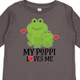 thumbnail image 4 of Inktastic My Poppi Loves Me Grandson Frog Boys Long Sleeve Toddler T-Shirt, 4 of 5